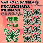 Mariposas Medianas Daniela Verde Escarchada 1 paquete contiene 8 und. código ME-130