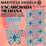 Mariposas Medianas Daniela Celeste Escarchada 1 paquete contiene 8 und. código ME-131