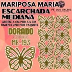 Mariposas Medianas Maria Dorado Escarchada 1 paquete contiene 8 und. código ME-193