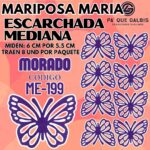 Mariposas Medianas Maria Morado Escarchada 1 paquete contiene 8 und. código ME-199