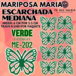 Mariposas Medianas Maria Verde Escarchada 1 paquete contiene 8 und. código ME-202