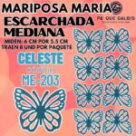 Mariposas Medianas Maria Celeste  Escarchada 1 paquete contiene 8 und. código ME-203