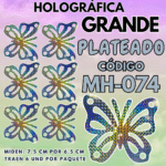Mariposas Grandes Lenna  Plateado Holográfica 1 paquete contiene 6 und. código MH-074