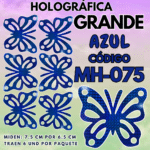 Mariposas Grandes Lenna Azul Holográfica 1 paquete contiene 6 und. código MH-075
