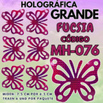 Mariposas Grandes Lenna Fuscia Holográfica 1 paquete contiene 6 und. código MH-076