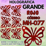 Mariposas Grandes Lenna rojo Holográfica 1 paquete contiene 6 und. código MH-077