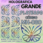 Mariposas Grandes Keiry Plateado Holográfica 1 paquete contiene 6 und. código MH-080