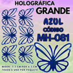 Mariposas Grandes Keiry azul Holográfica 1 paquete contiene 6 und. código MH-081