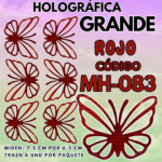 Mariposas Grandes Keiry rojo Holográfica 1 paquete contiene 6 und. código MH-083