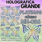 Mariposas Grandes Monarca plateado Holográfica 1 paquete contiene 6 und. código MH-086
