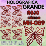 Mariposas Grandes Monarca rojo Holográfica 1 paquete contiene 6 und. código MH-089