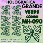 Mariposas Grandes Monarca Verde Holográfica 1 paquete contiene 6 und. código MH-090