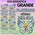 Mariposas Grandes Maria Plateado Holográfica 1 paquete contiene 6 und. código MH-104