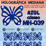 Mariposas Medianas Lenna azul Holográfica 1 paquete contiene 8und. código MH-039