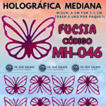 Mariposas Medianas Keiry Fucsia Holográfica 1 paquete contiene 8 und. código MH-046
