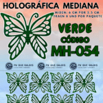 Mariposas Medianas Monarca Verde Holográfica 1 paquete contiene 8und. código MH-054