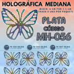 Mariposas Medianas Daniela  Plateado Holográfica 1 paquete contiene 8 und. código MH-056
