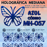 Mariposas Medianas Daniela  Azul Holográfica 1 paquete contiene 8 und. código MH-057