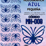 Mariposas Pequeñas Keiry Azul  Holográfica 1 paquete contiene 12 und. código MH-008