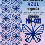 Mariposas Pequeñas Daniela Azul Holográfica 1 paquete contiene 12 und. código MH-021