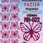 Mariposas Pequeñas Daniela Fucsia Holográfica 1 paquete contiene 12 und. código MH-022