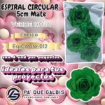 Flor Espiral circular Rosa 5 cm Mate
cod. EspCMate-012
Verde hoja
