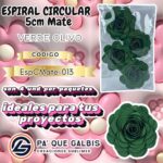 Flor Espiral circular Rosa 5 cm Mate
cod. EspCMate-013
Verde Olivo