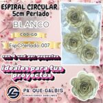 Flor Espiral circular Rosa 5 cm Perlado
cod. EspCPerlado-007
Blanco