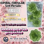 Flor Espiral circular Rosa 5 cm Perlado
cod. EspCPerlado-005
verde