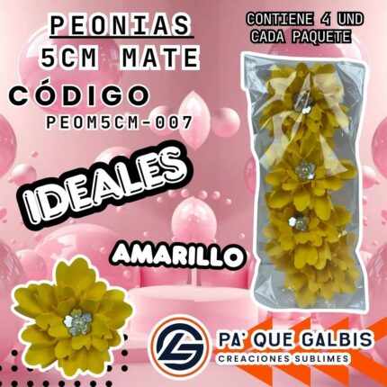 Flor Peonias 5 Cm Mate
cod. PEOM5CM-007
Amarillo