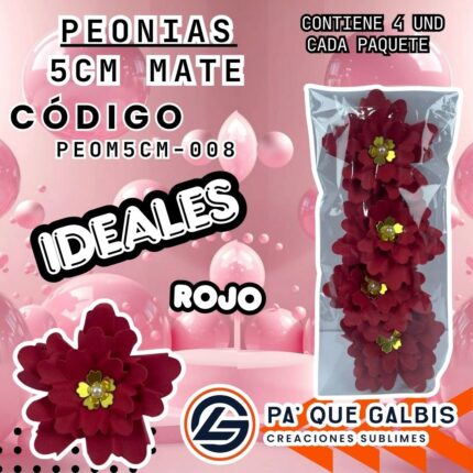 Flor Peonias 5 Cm Mate
cod. PEOM5CM-008
Rojo