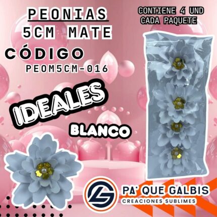 Flor Peonias 5 Cm Mate
cod. PEOM5CM-016
Blanco