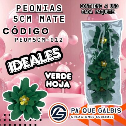 Flor Peonias 5 Cm Mate
cod. PEOM5CM-012
Verde hoja