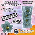 Flor Peonias 5 Cm Perladocod. PEOP5CM-001 Plata Alpaca