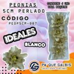 Flor Peonias 5 Cm Perladocod. PEOP5CM-007 Blanco
