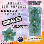 Flor Peonias 5 Cm Perladocod. PEOP5CM-006 Turquesa