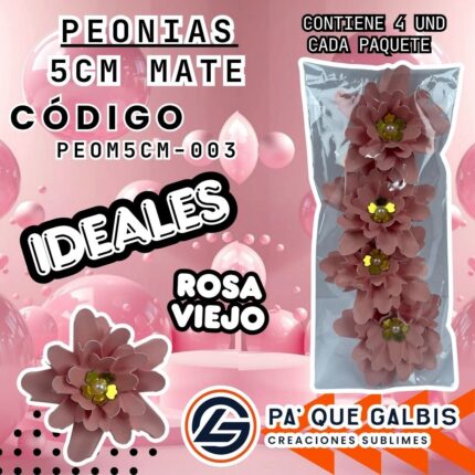 Flor Peonias 5 Cm Mate
cod. PEOM5CM-003
Rosa Viejo