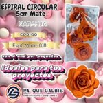 Flor Espiral circular Rosa 5 cm Mate
cod. EspCMate-018
Naranja