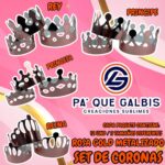 SET DE CORONAS ROSA GOLD METALIZADA 1 PAQUETE CONTIENE 12 UND CON 3 TAMAÑOS DIFERENTES