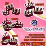 SET DE CORONAS ROJO ESCARCHADAS 1 PAQUETE CONTIENE 12 UND CON 3 TAMAÑOS DIFERENTES
