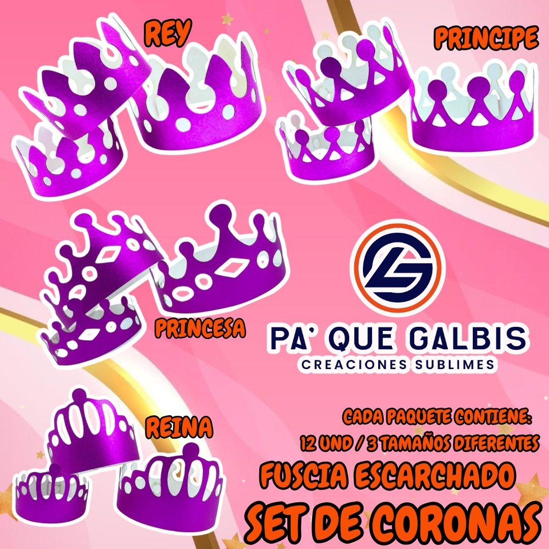 1001005032.jpg SET DE CORONAS FUCSIA ESCARCHADAS 1 PAQUETE CONTIENE 12 UND CON 3 TAMAÑOS DIFERENTES - Imagen 1