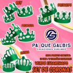 SET DE CORONAS VERDE ESCARCHADAS 1 PAQUETE CONTIENE 12 UND CON 3 TAMAÑOS DIFERENTES