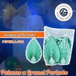 PALMA A GRANEL TURQUESA PERLADO 1 PAQUETE CONTIENE 10 UND CÓDIGO PGPERLA-006