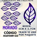 HOJAS MEDIANAS FRANYI  MORADO METALIZADAS 1 PAQUETE CONTIENE 10 UND CÓDIGO HOJAFRANM-020