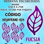 HOJAS MEDIANAS FRANYI FUCSIA ESCARCHADAS 1 PAQUETE CONTIENE 10 UND CÓDIGO HOJAFRANE-014