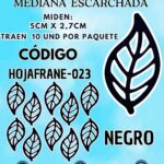 HOJAS MEDIANAS FRANYI NEGRO ESCARCHADAS 1 PAQUETE CONTIENE 10 UND CÓDIGO HOJAFRANE-023