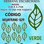 HOJAS MEDIANAS FRANYI VERDE ESCARCHADAS 1 PAQUETE CONTIENE 10 UND CÓDIGO HOJAFRANE-029