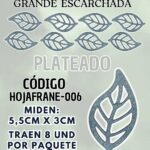 HOJAS GRANDES FRANYI PLATEADO ESCARCHADAS 1 PAQUETE CONTIENE 8 UND CÓDIGO HOJAFRANE-006