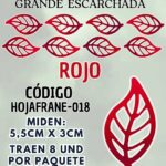 HOJAS GRANDES FRANYI ROJO ESCARCHADAS 1 PAQUETE CONTIENE 8 UND CÓDIGO HOJAFRANE-018