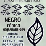 HOJAS GRANDES FRANYI NEGRO ESCARCHADAS 1 PAQUETE CONTIENE 8 UND CÓDIGO HOJAFRANE-024